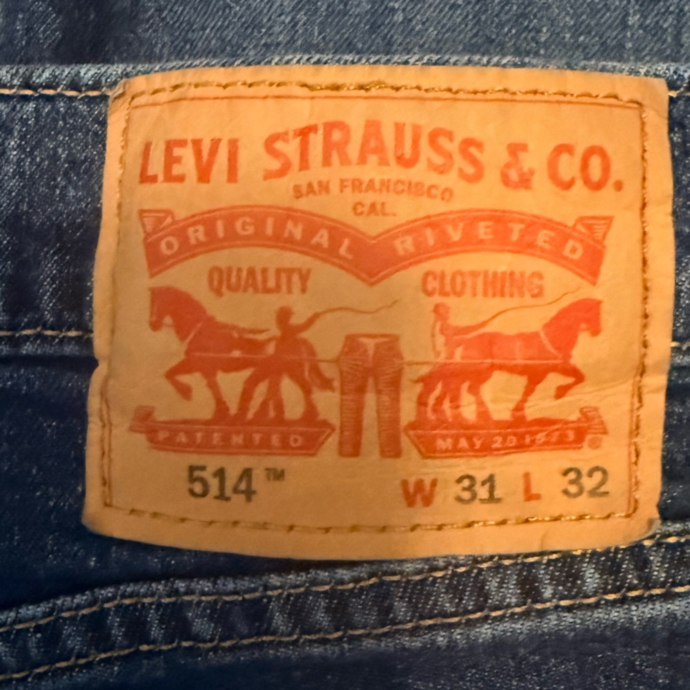 Levi’s 514 Straight Fit Jeans Men’s 31x32 Medium Wash Classic Denim - Picture 3 of 5